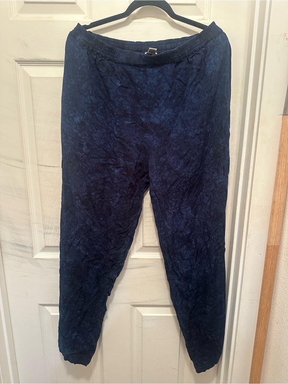 Navy Tie-Dye Elastic Waist Rayon Pants Festival Hippie Boho Faire Fairy